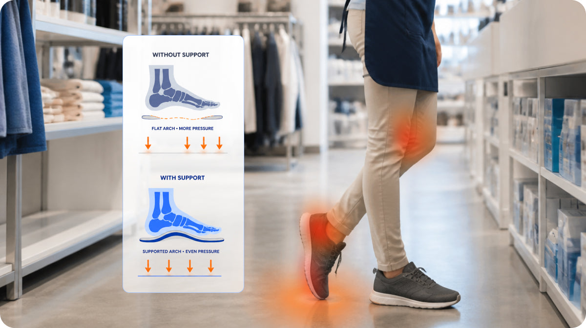 Best Insoles for Retail Workers Standing All Day: How to Reduce Foot Fatigue Before the Shift Ends