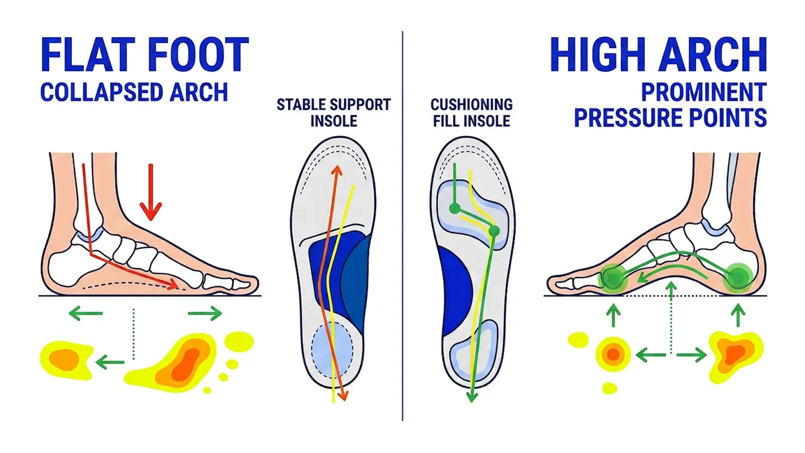 Flat Feet vs High Arches: Which Insole Type Do You Need?