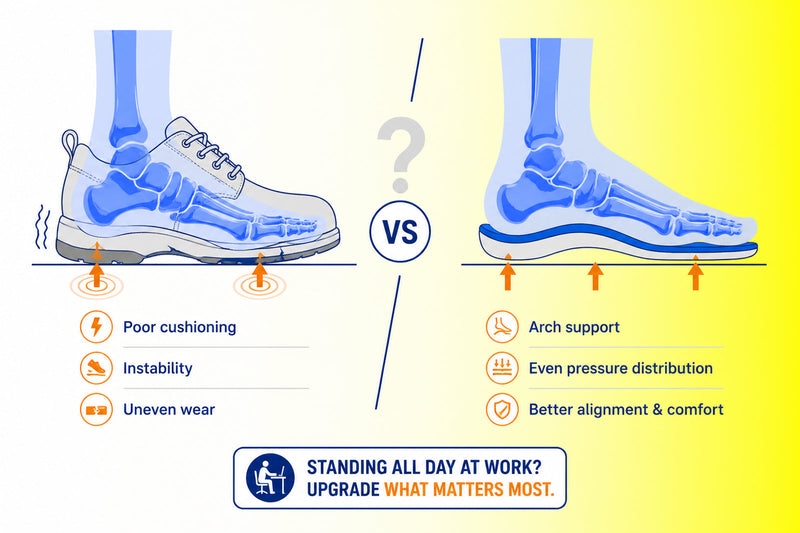 Shoes vs Insoles for Standing All Day at Work