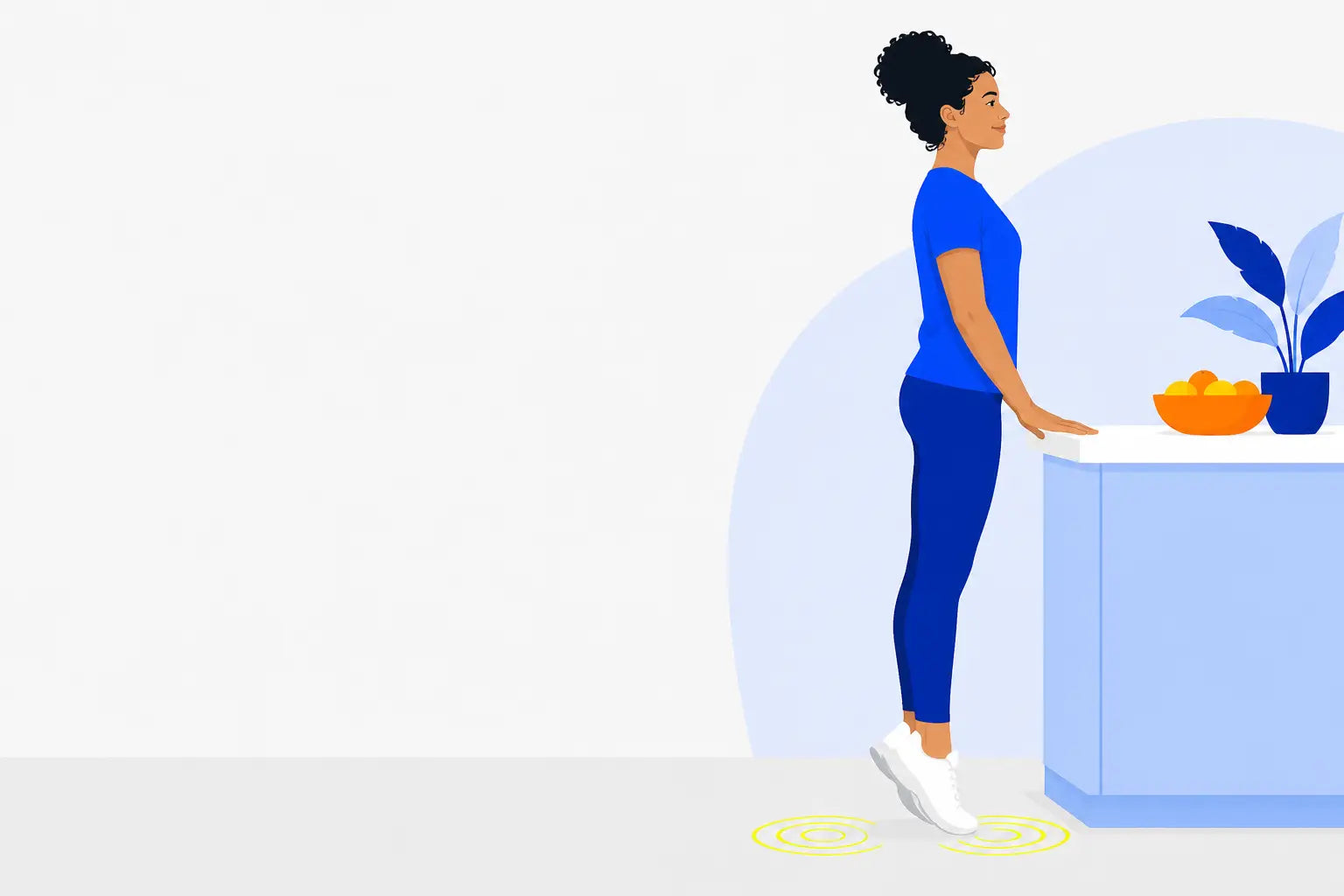 Illustration of steady movement and comparing support choices.